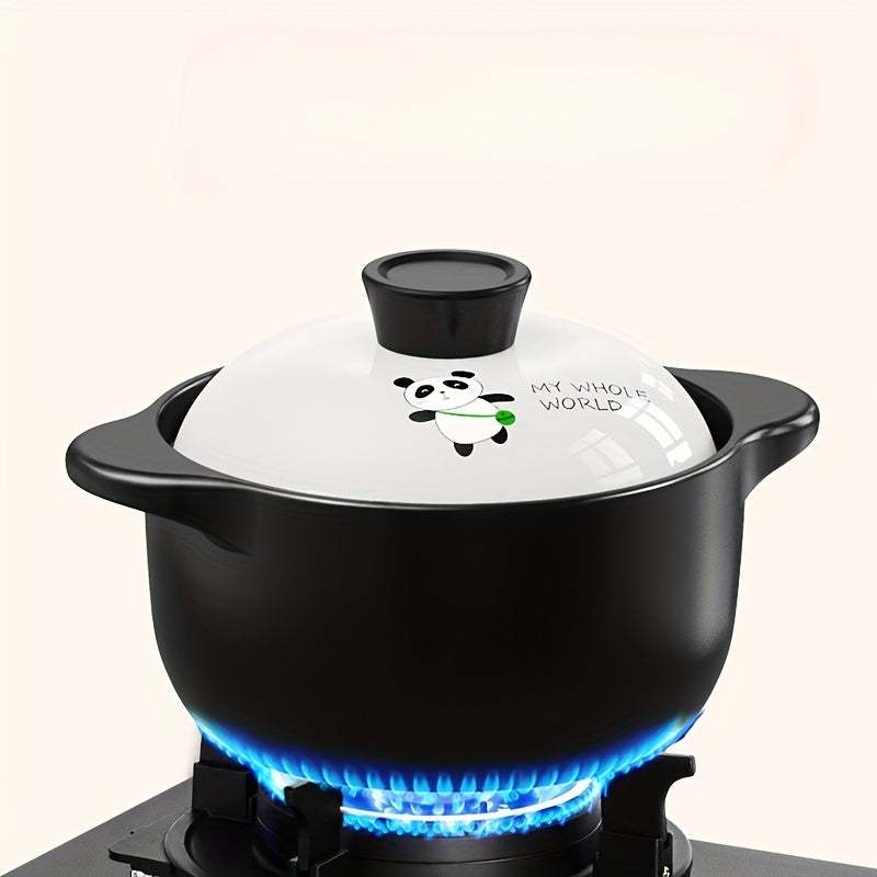 Soup Pot with White Lid Non-Stick Ceramic Heat-Resistant Porridge and Rice Cooker