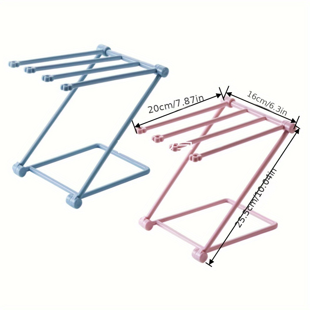 Foldable Kitchen Rag Rack for Drying Dishcloths Towel Bar Desktop Holder
