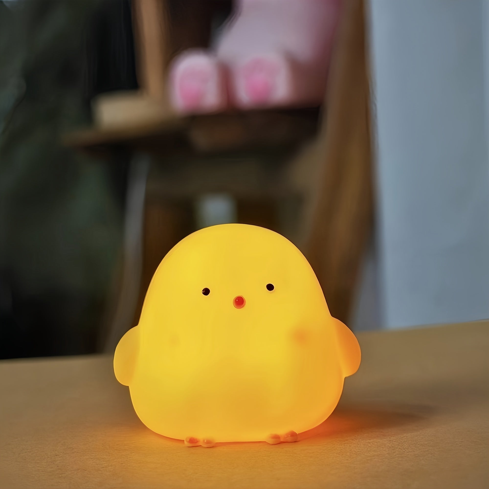 Asian Style Chicken Night Light Freestanding Decorative Lamp for Desktop Battery Powered with Toggle Control
