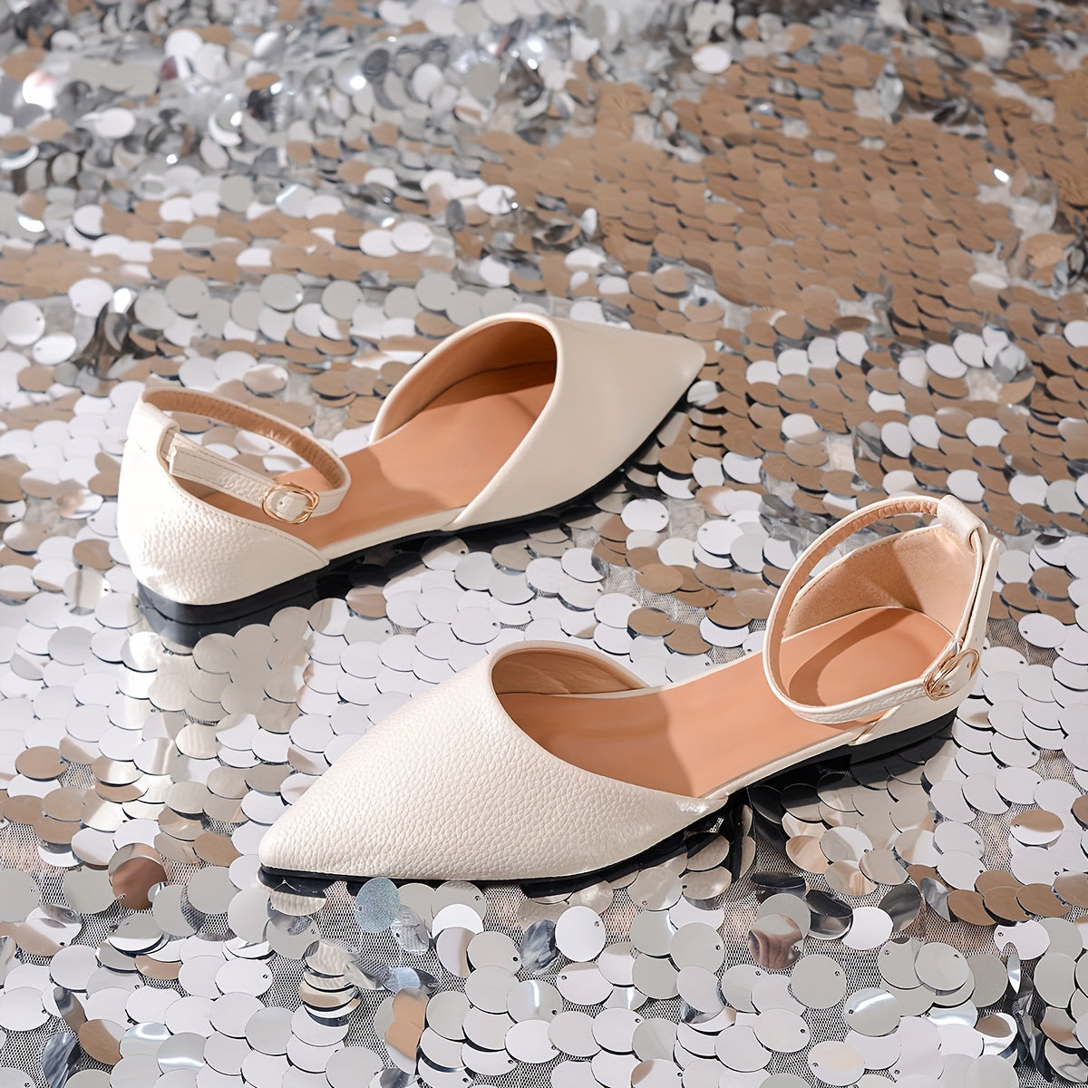 Women Flat Shoes Hollow Toe Slip-On Shoes for Autumn