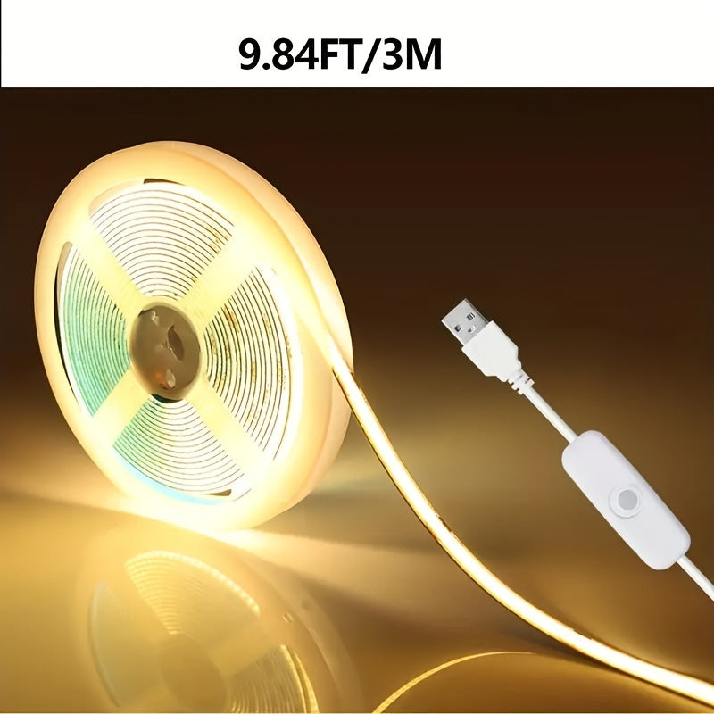 5V COB LED Light Belt with USB Switch for Indoor Outdoor Lighting
