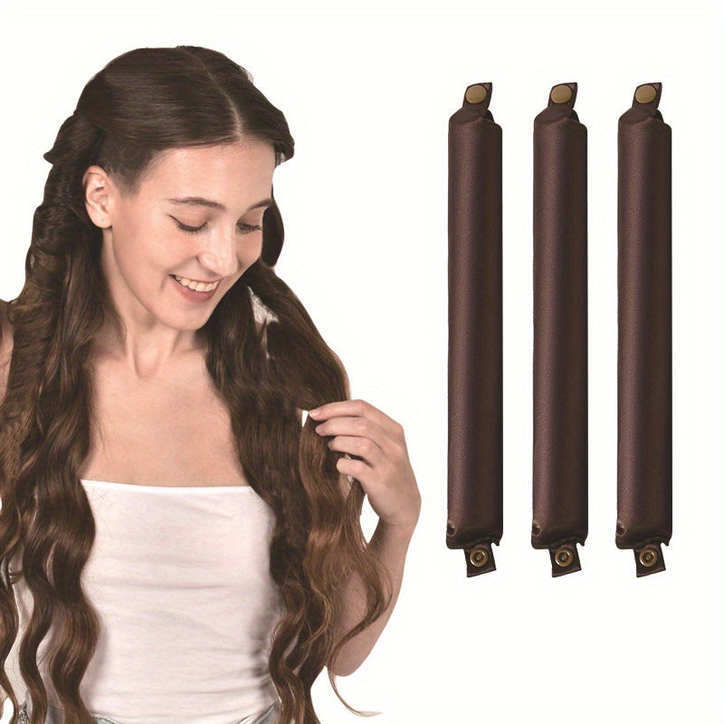 Juego de 3 rulos de cabello sin calor para ondas grandes para peinado nocturno