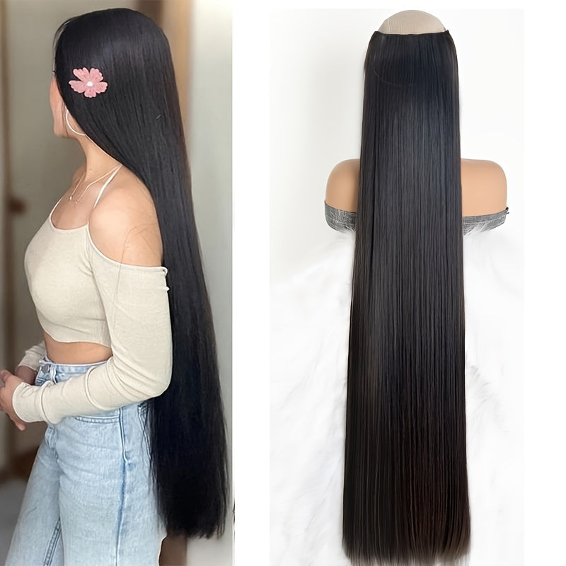 Women's 101.6cm Silky Straight Synthetic Clip-In Hair Extensions for Volume and Length