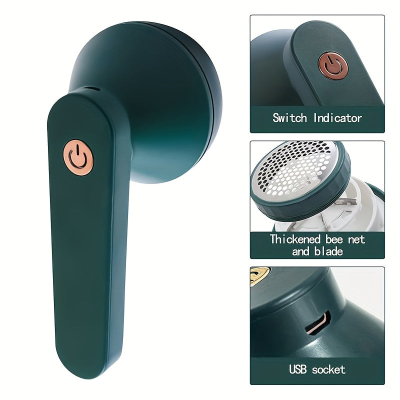 Portable USB Rechargeable Fabric Shaver for Removing Lint and Fuzz from Clothes Bedding Furniture and Carpet