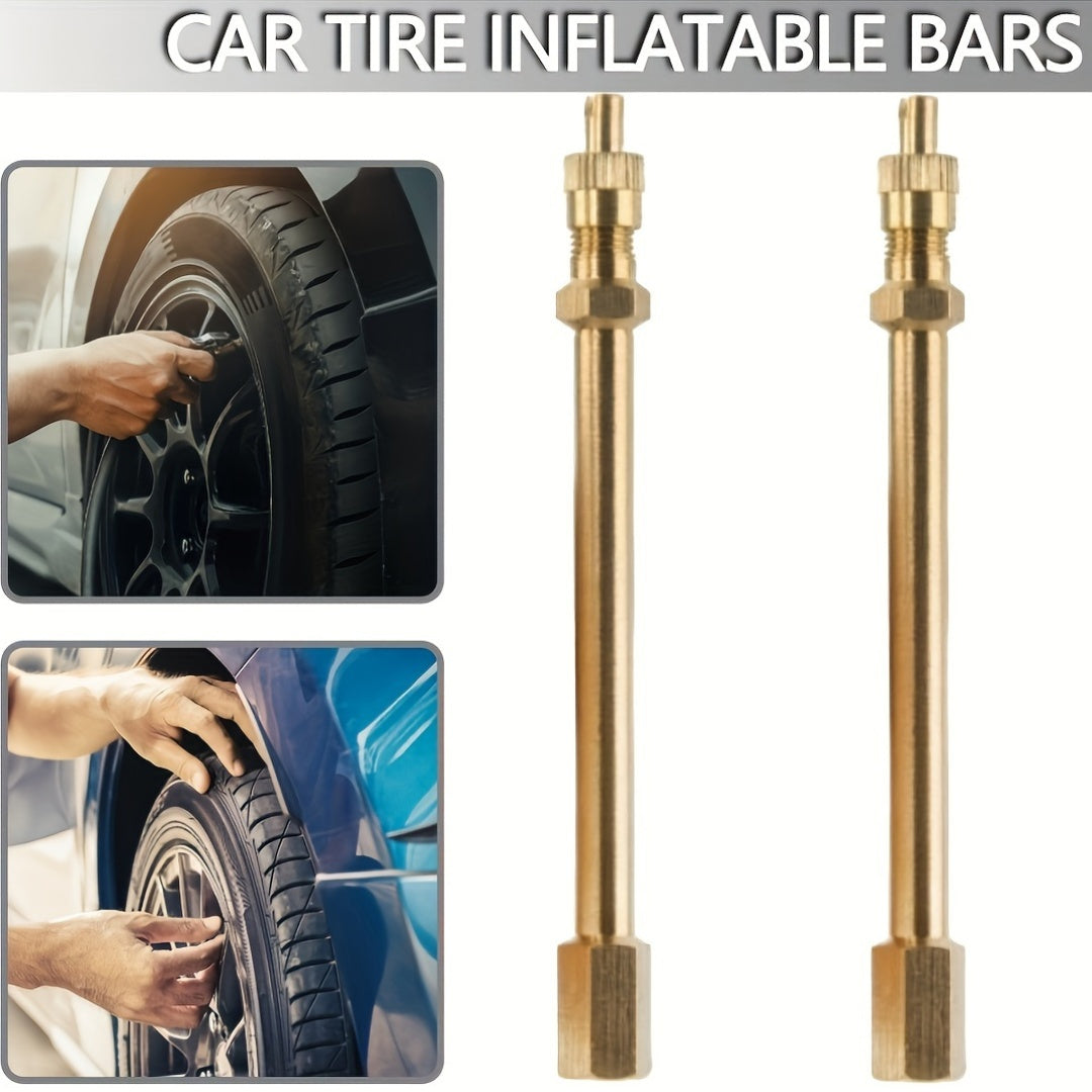 Dos piezas de extensiones de válvula de neumático de cobre dorado para coches, camiones, furgonetas, SUVs