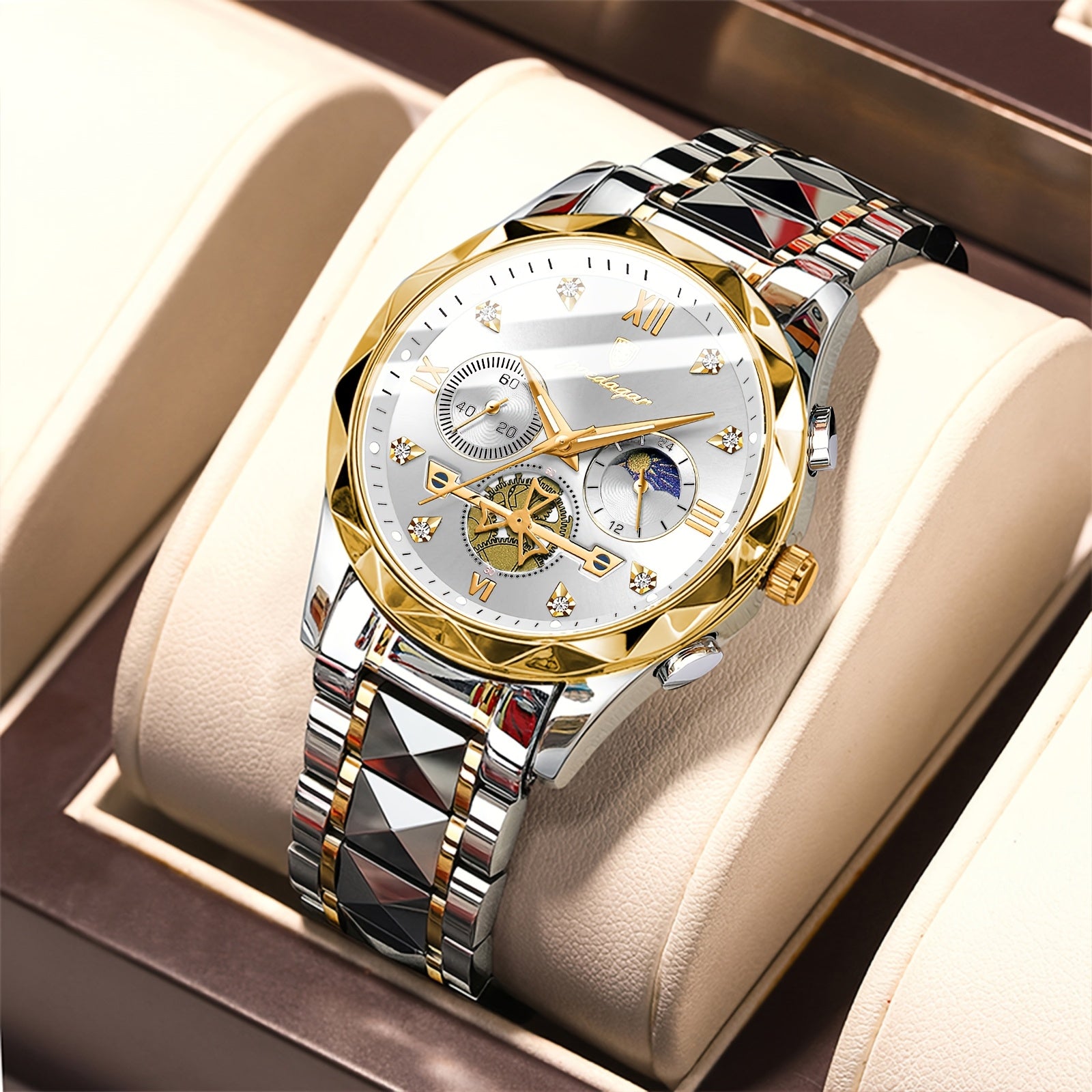 Luxury Waterproof Stainless Steel Chronograph Watch for Men and Women