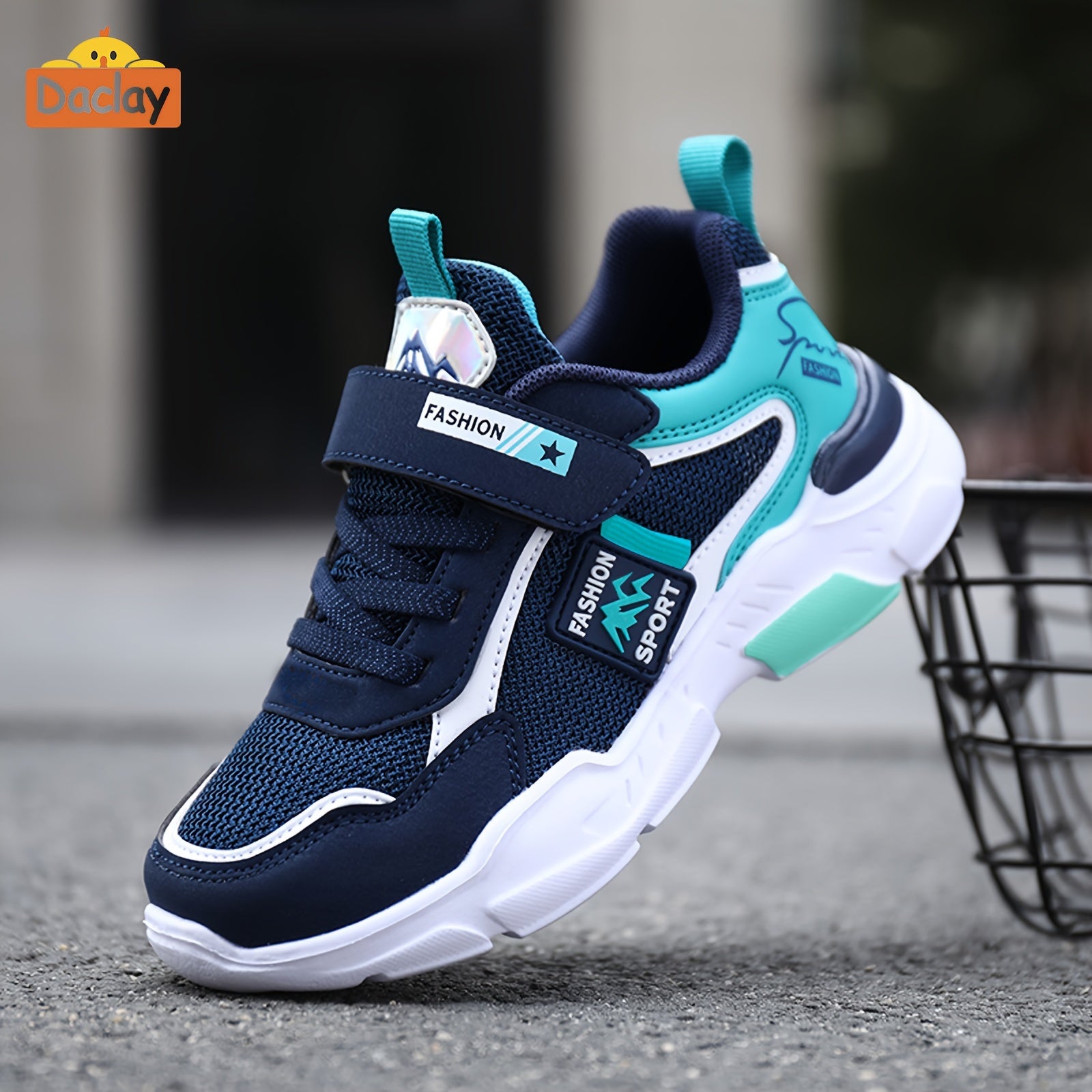 Zapatillas deportivas para niños con malla transpirable, cierre de velcro, aptas para todas las estaciones, suela duradera de PU