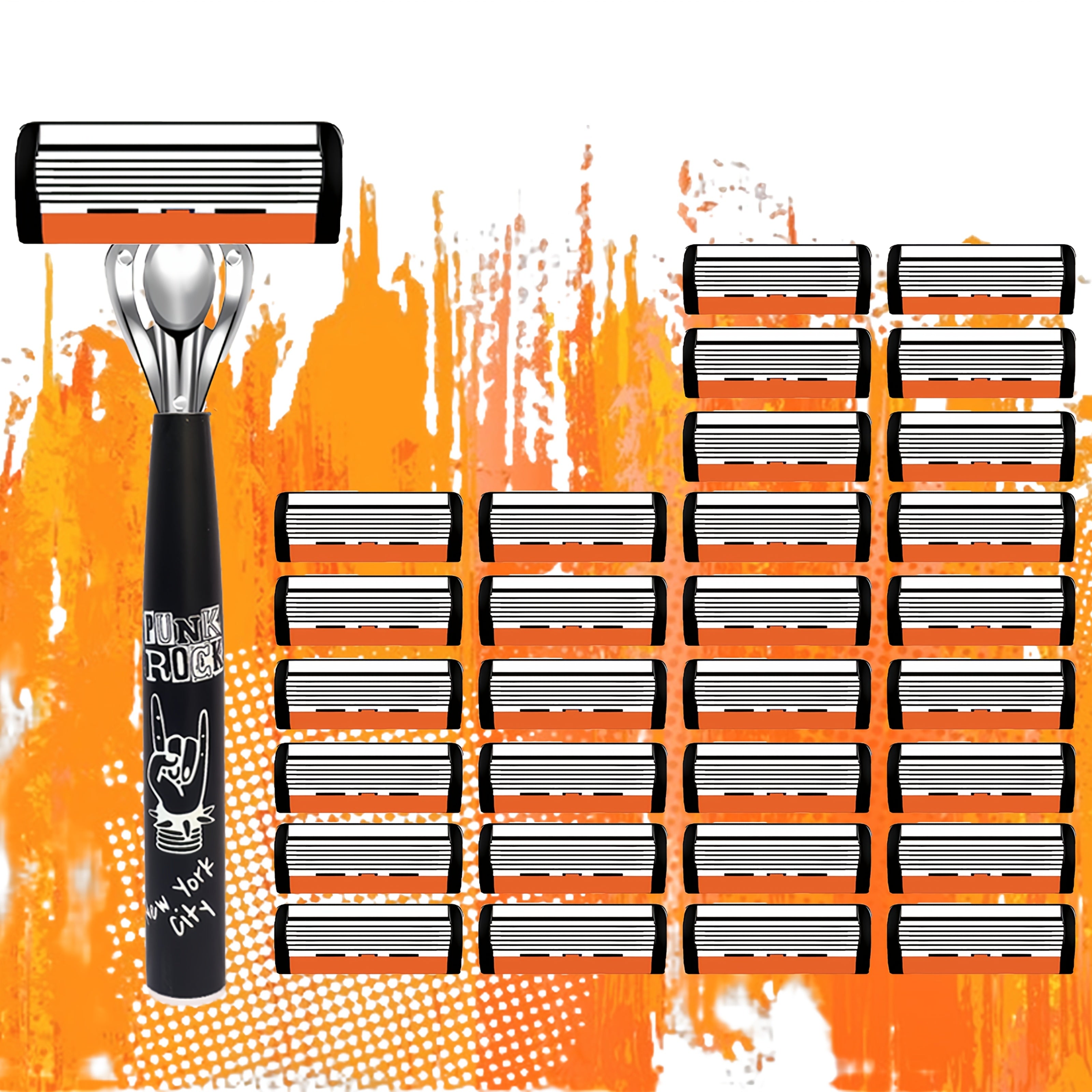 Set de maquinilla de afeitar vintage para hombre con mango reutilizable y hojas afiladas