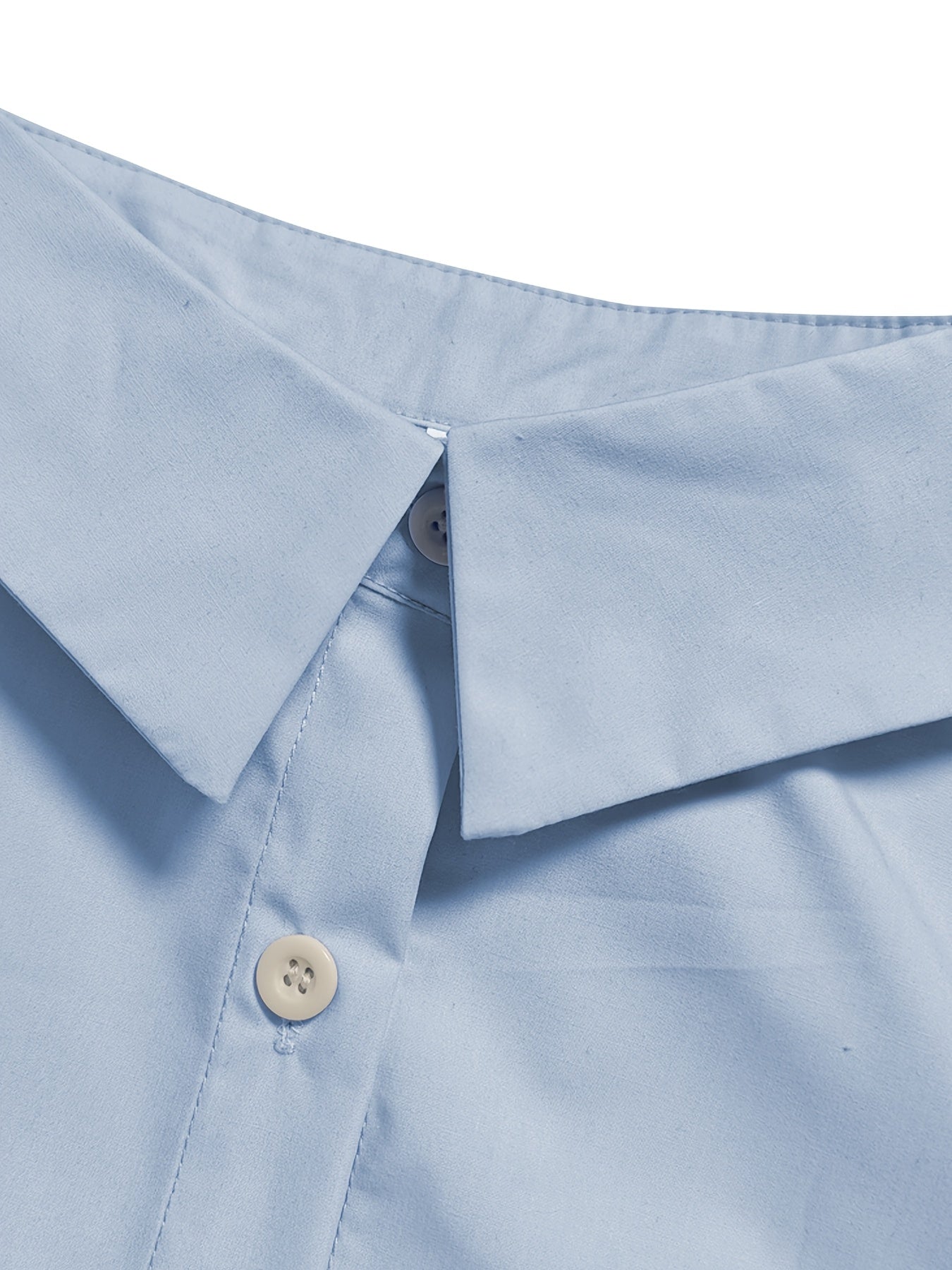 Blusa de color sólido para mujer con volante en el cuello en poliéster y spandex para todas las estaciones