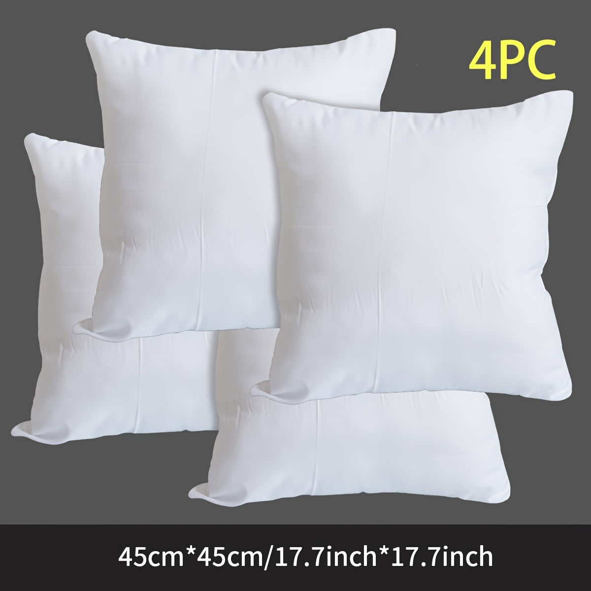 White Polyester Fiber Pillow Inserts for Home Decor and Seating, 2 or 4 Pack