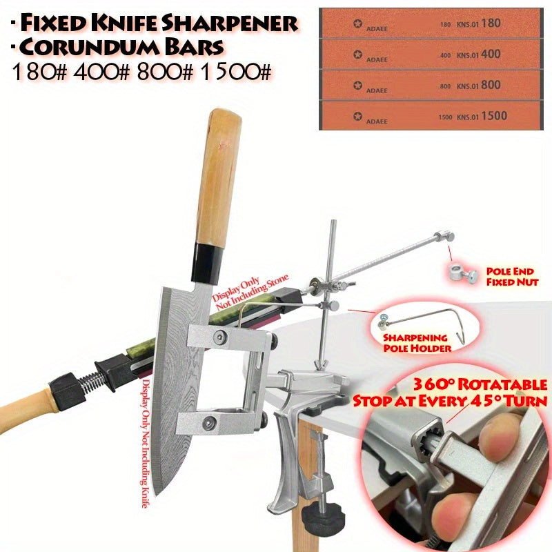 Oshxona asboblari uchun 360-darajali sozlanadigan tizim bilan qattiq burchakli pichoq silliqlash moslamasi