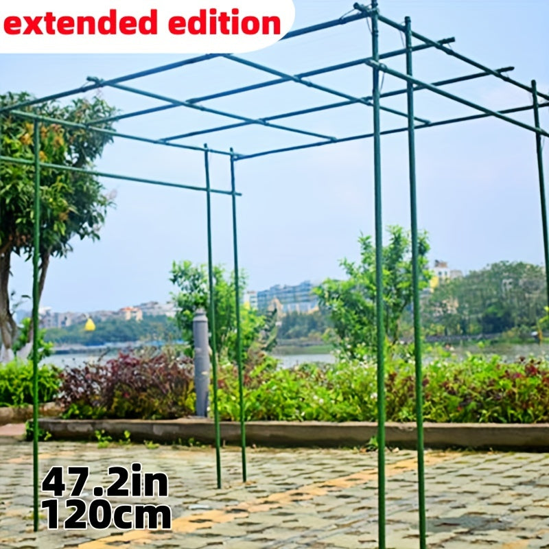 10 Durable Coated Steel Garden Plant Support Stakes for Climbing Vines Tomatoes Cucumbers and Flower Stands