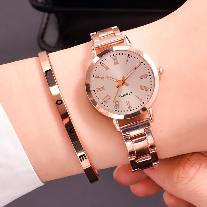 Women's Fashion Watch and Jewelry Set Alloy Round Analog Quartz Non-Waterproof