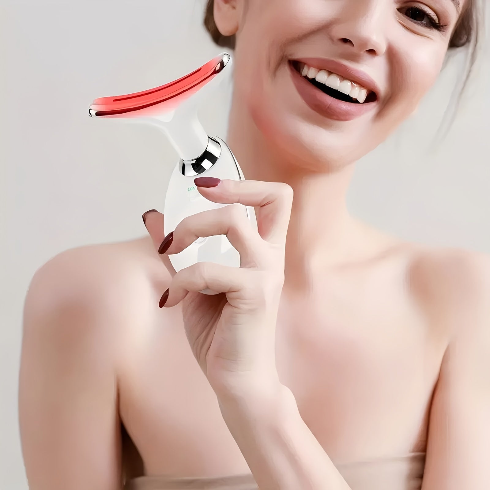 Перезаряжаемый LED-массажер для лица и шеи с режимами цвета, функцией нагрева, зарядкой через USB, идеальный подарок к Дню матери