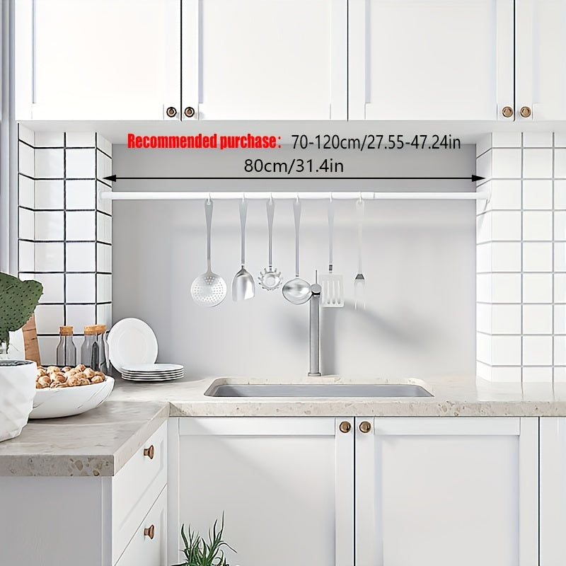 Moslashuvchan Rustproof Metal Curtain Rod Uzaytiradigan G'ichqichli Tension uchun Hammom, shkaf, deraza, eshik