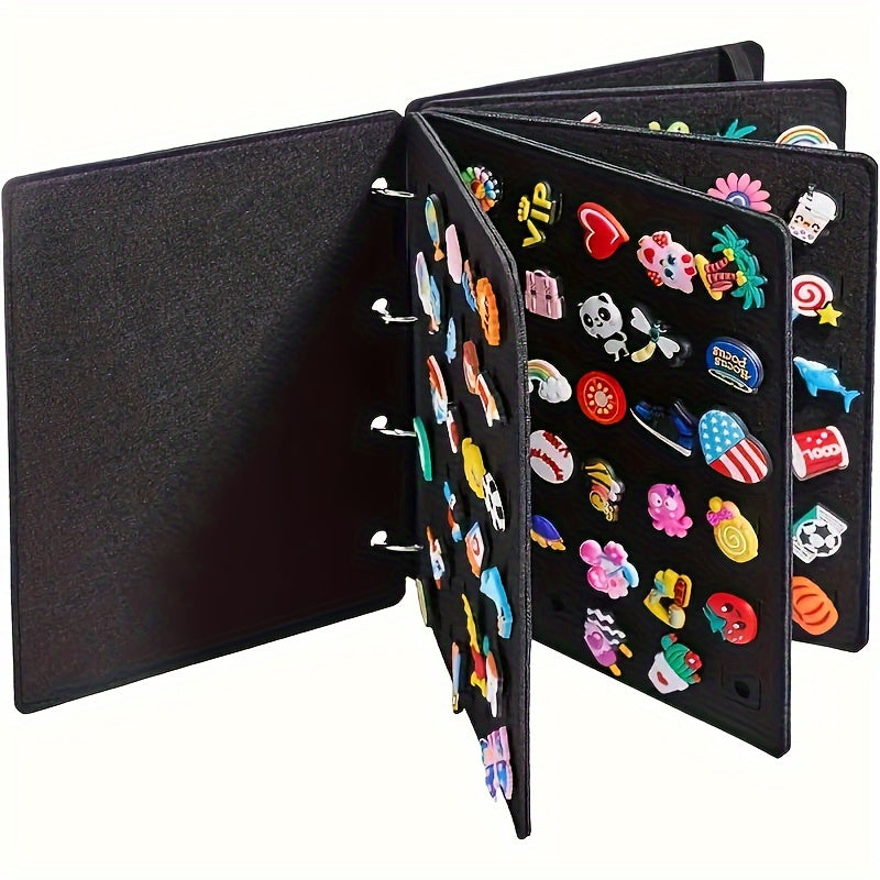 Shoe Buckle Organizer Book Shape with 120 Holes for Shoe Charms Storage