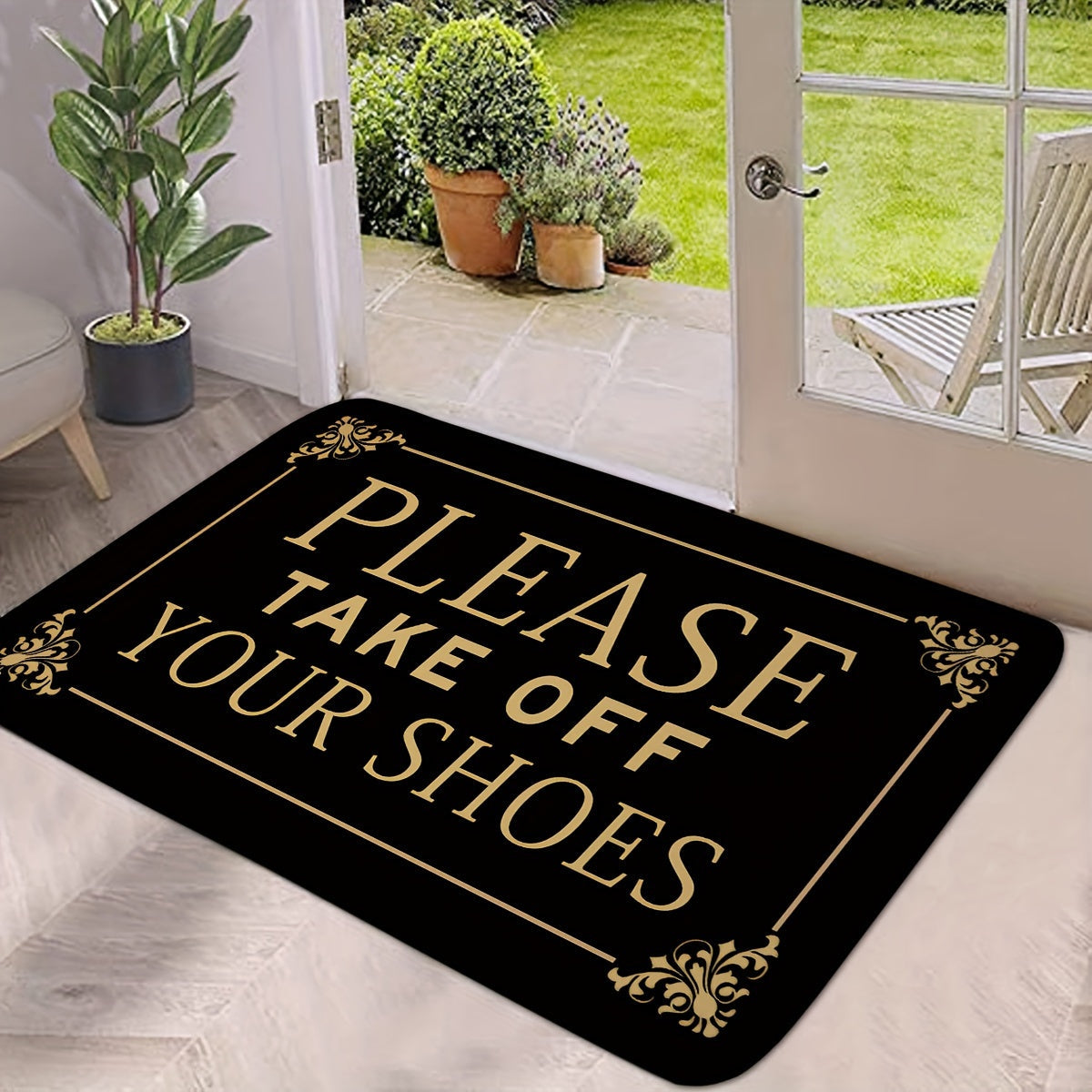 Bohemian Welcome Doormat Flannel Non-Slip Dirt-Resistant Indoor Rug