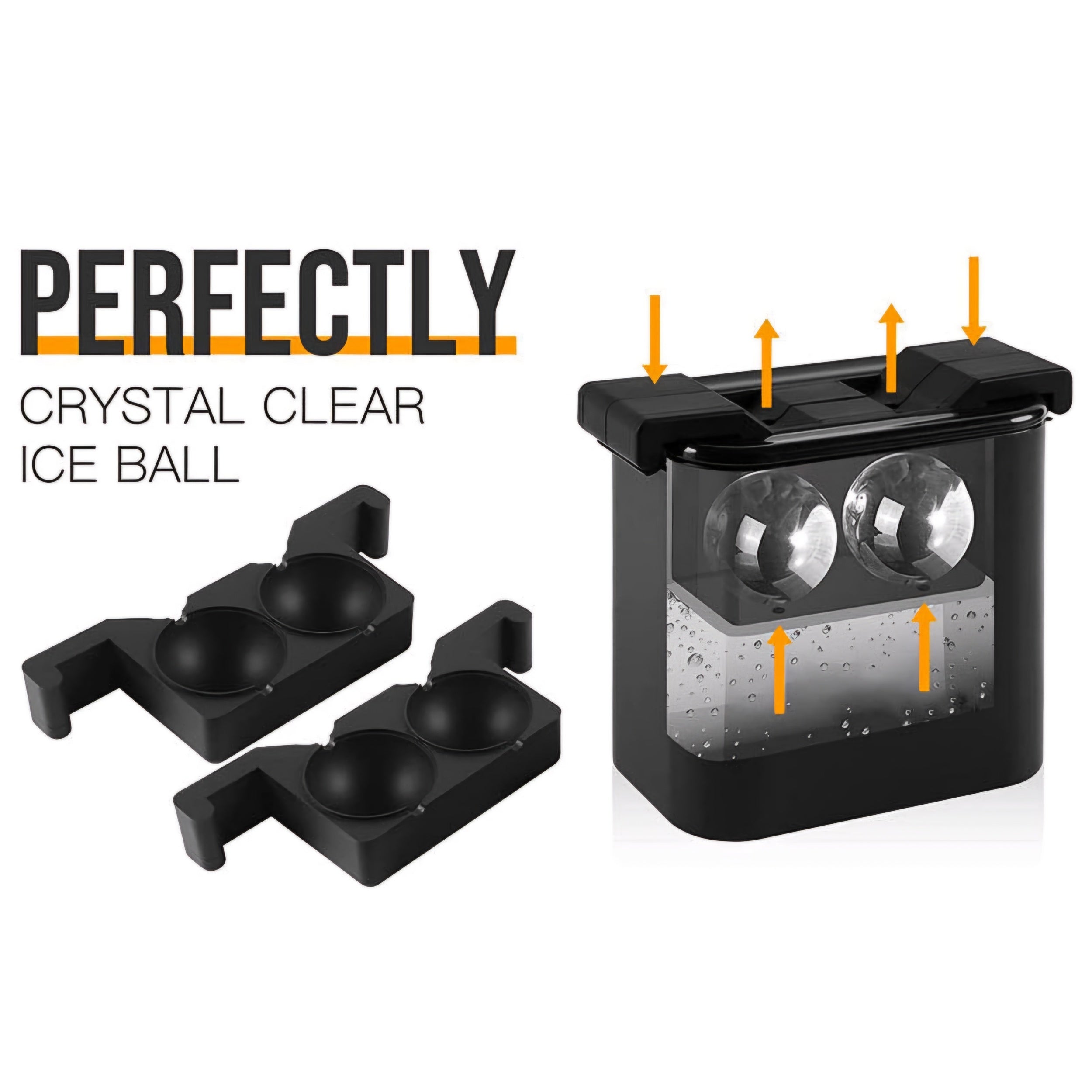 Silicone 8-Cube Ice Mold Tray Clear Square Ice Maker for Bars and Parties