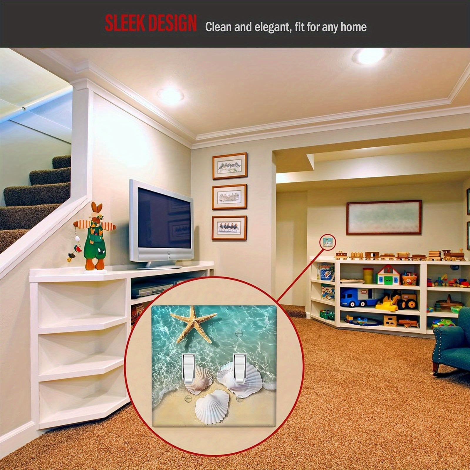 Beach Shell Starfish Wall Plate Decorative Light Switch Cover Indoor Outdoor Easy to Clean