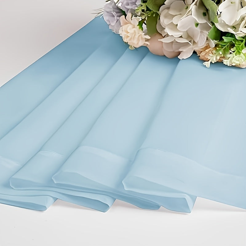 Terylene Gauze Curtains 2-Piece Set Semi-Transparent Light-Filtering Home Decor