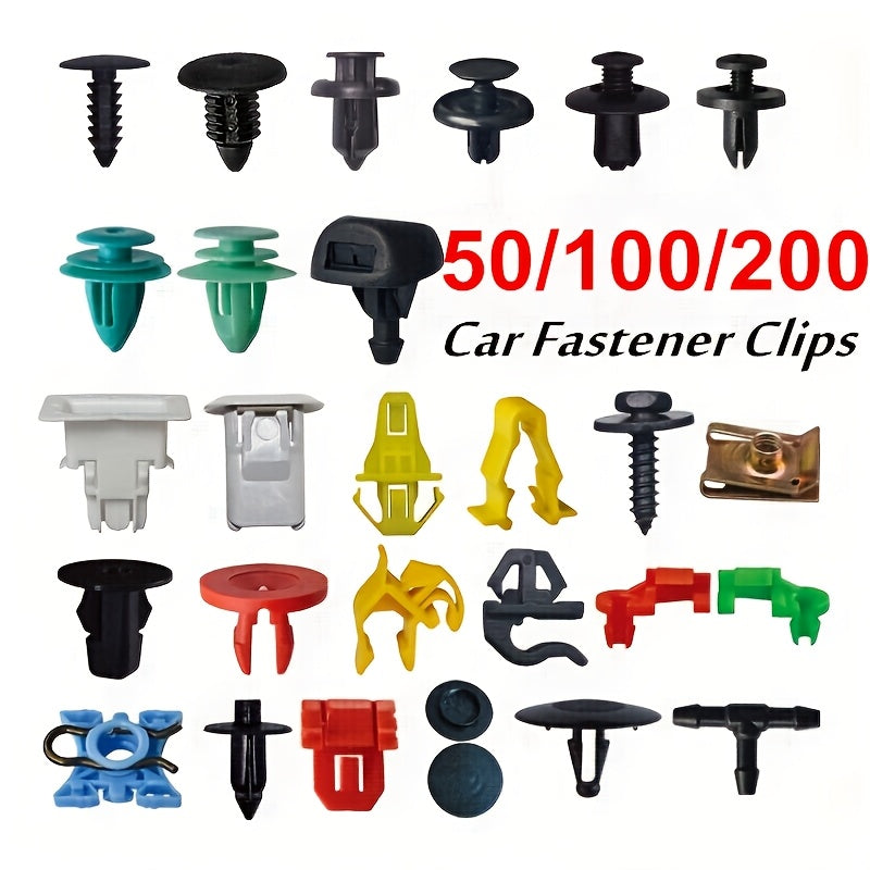 50/100/200Pcs Plastic Car Clip Panel Push Retainers for Bumper Door Interior