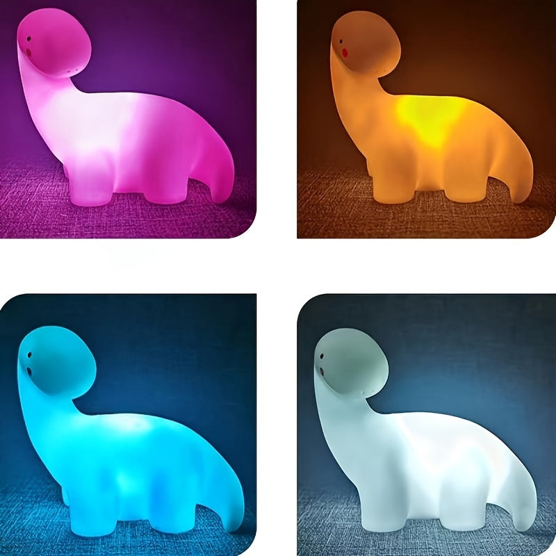 Luz nocturna de dinosaurio con acabado en encaustic de plástico de color sólido, alimentada por batería, iluminación descendente