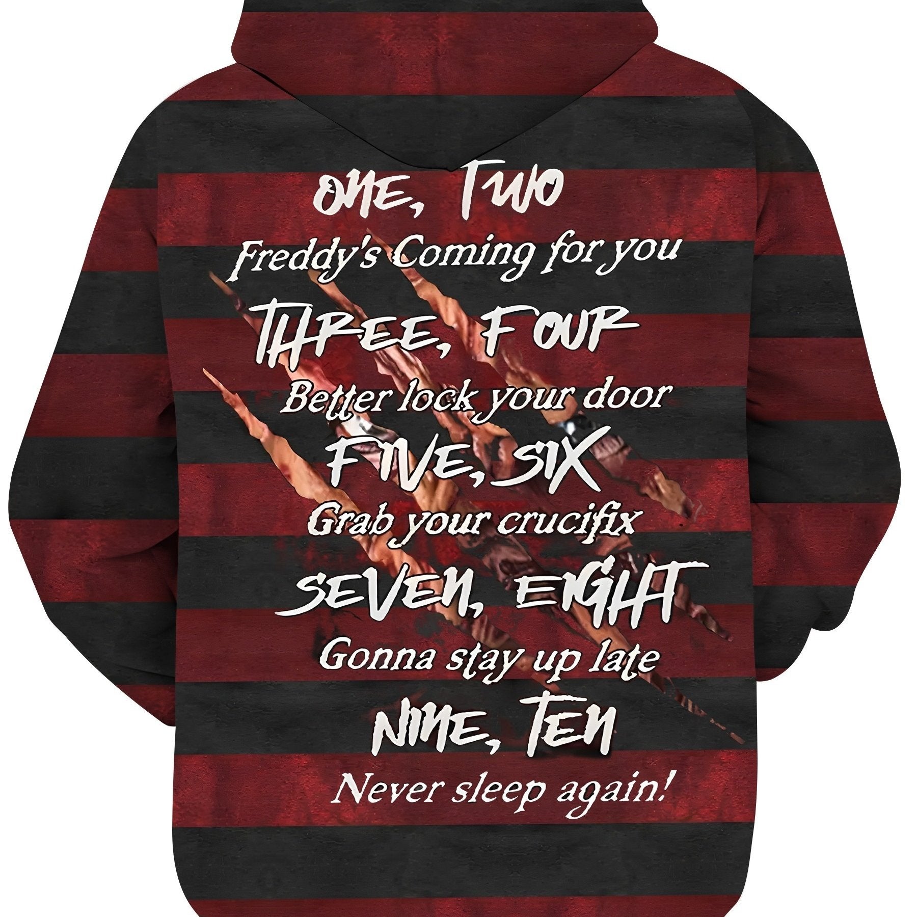 Plus Size Men's Hoodie with 3D Letter Sweet Dreams and Stripe Pattern
