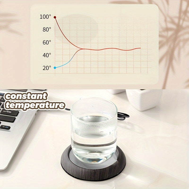 Portable USB Heated Coffee Mug Warmer Pad with Thermostat and Durable Material