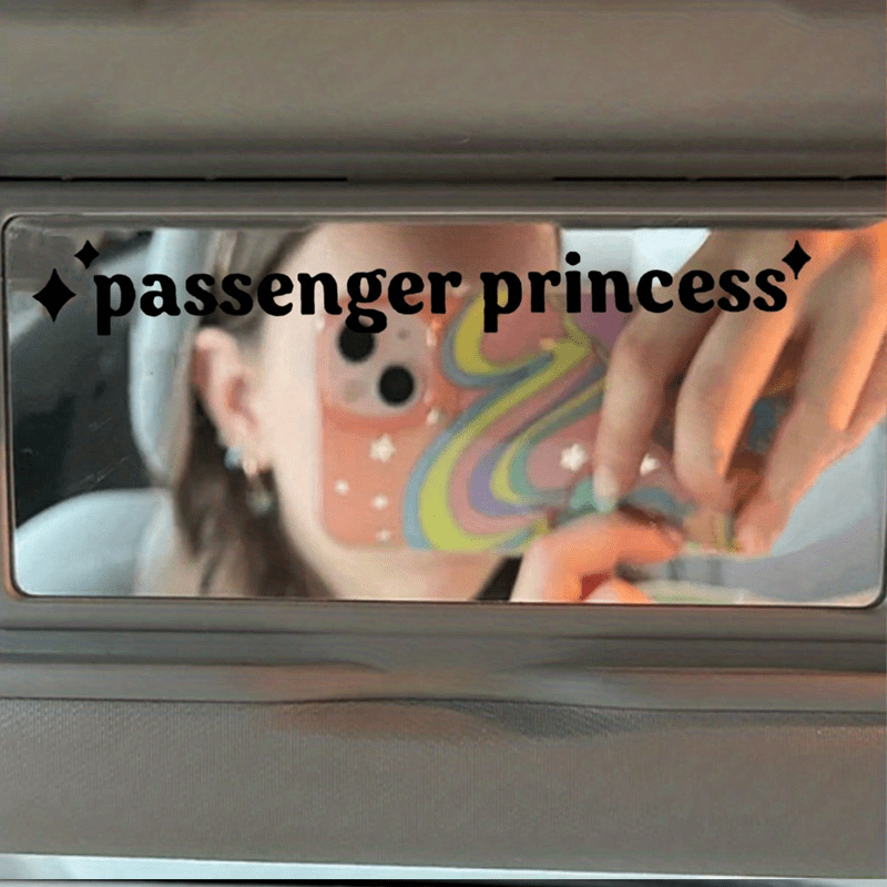 Наклейка на зеркало пассажирского принцессы, прочный винил, розовый дизайн