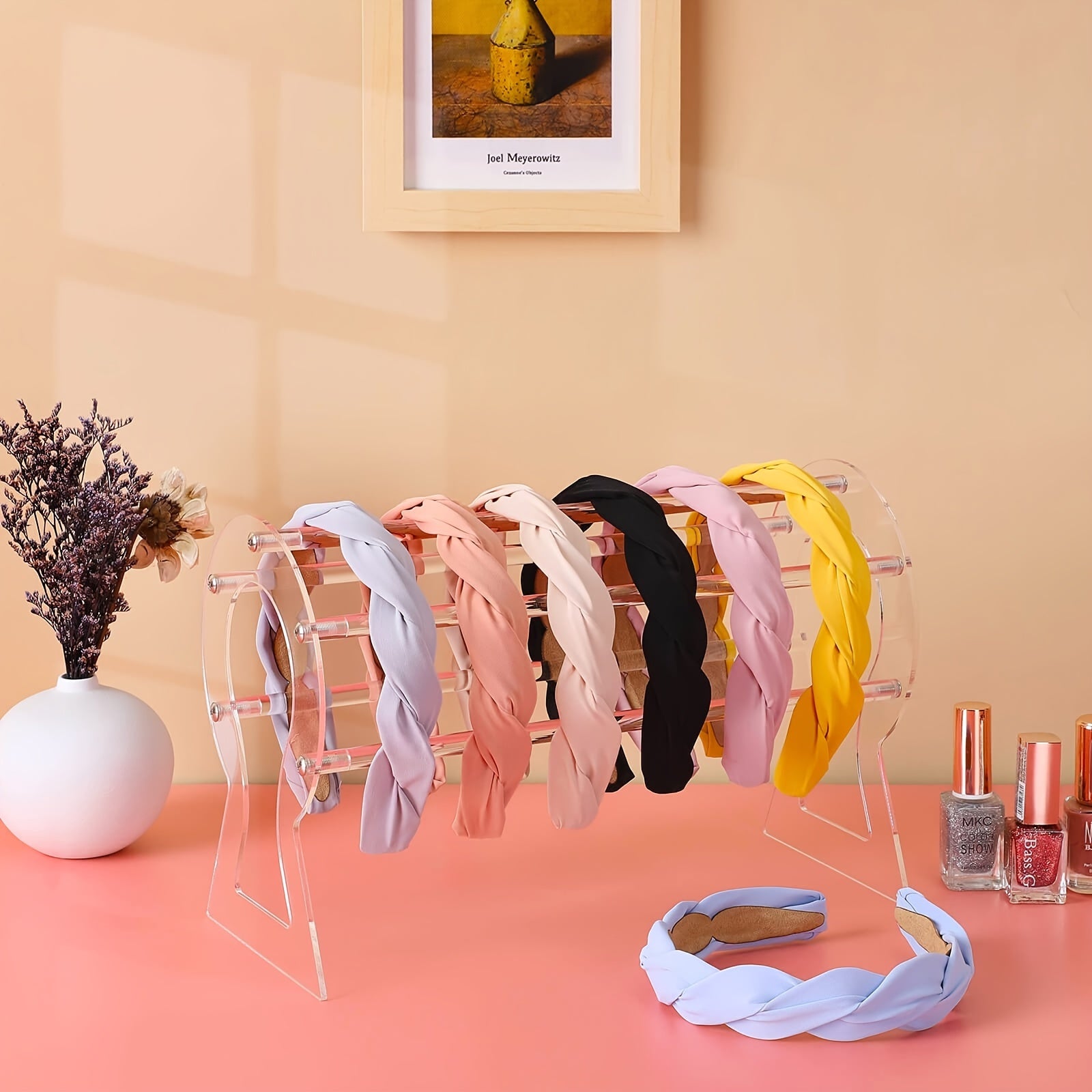 Transparent Headband Holder for Display and Storage of Hair Accessories