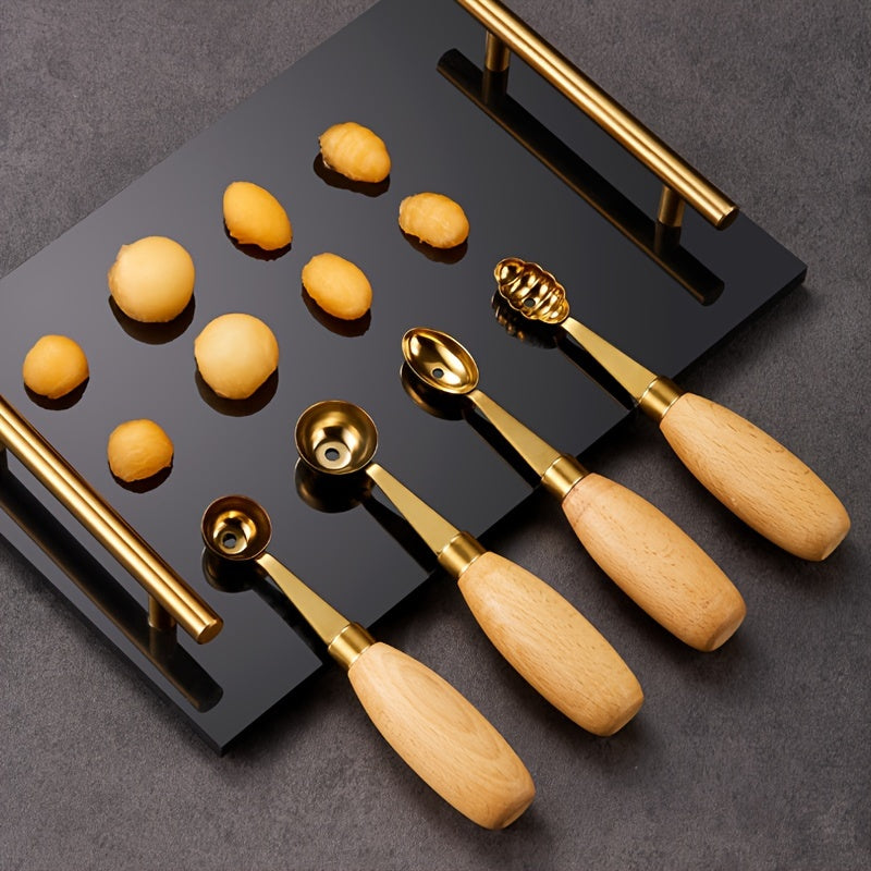 Set of 7 Stainless Steel Paring Knives with Fruit Baller Scoop and Ice Cream Spoon