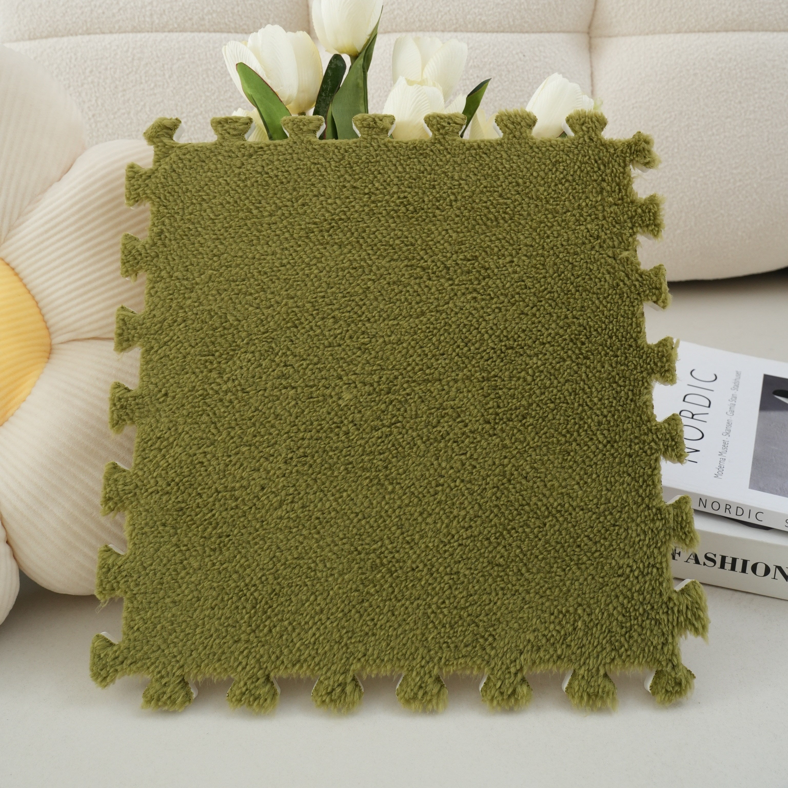 Spliced Carpet Rug for Living Room Bedroom Washable Dirt Resistant Large Area Mat