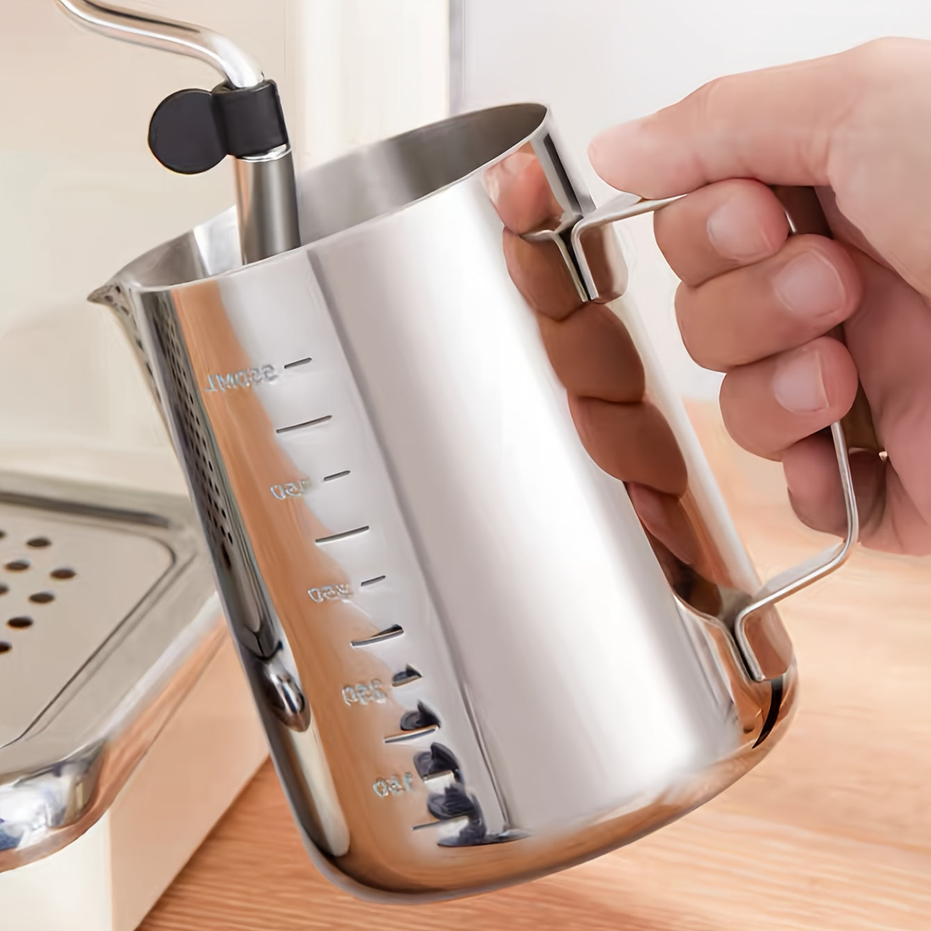 Stainless Steel Milk Frothing Pitcher 350ml 600ml 900ml for Latte Art and Cappuccinos