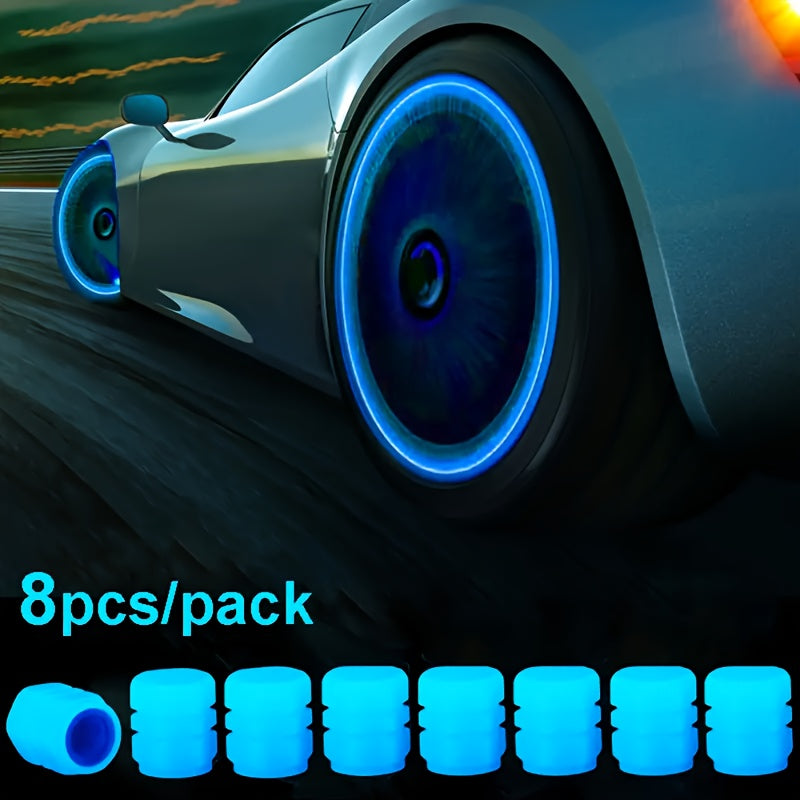 Glow in Dark Plastic Tire Valve Stem Caps for Cars Bikes Motorcycles Pack