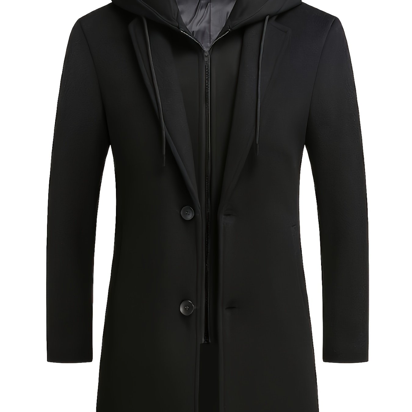 Chaqueta con capucha aislada para hombre, color negro, poliéster, casual, invierno, tallas grandes