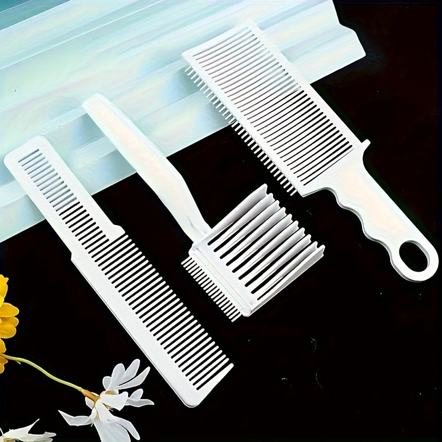 Juego de 3 peines de barbero, incluyendo peine para degradado, peine para flat top y peine de posicionamiento