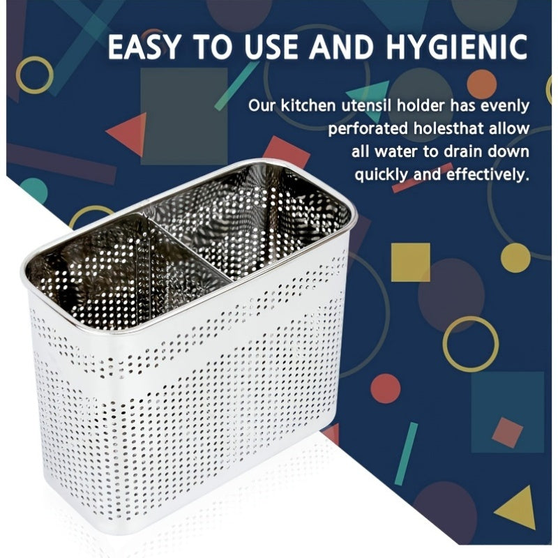Rust-Resistant Stainless Steel Utensil Holder for Kitchen Cutlery and Chopsticks