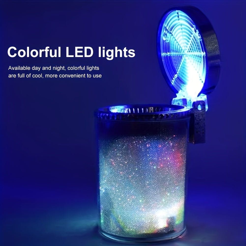 Автомобильная пепельница мини-ведро для мусора с LED-подсветкой для автомобильного держателя, офиса, путешествий