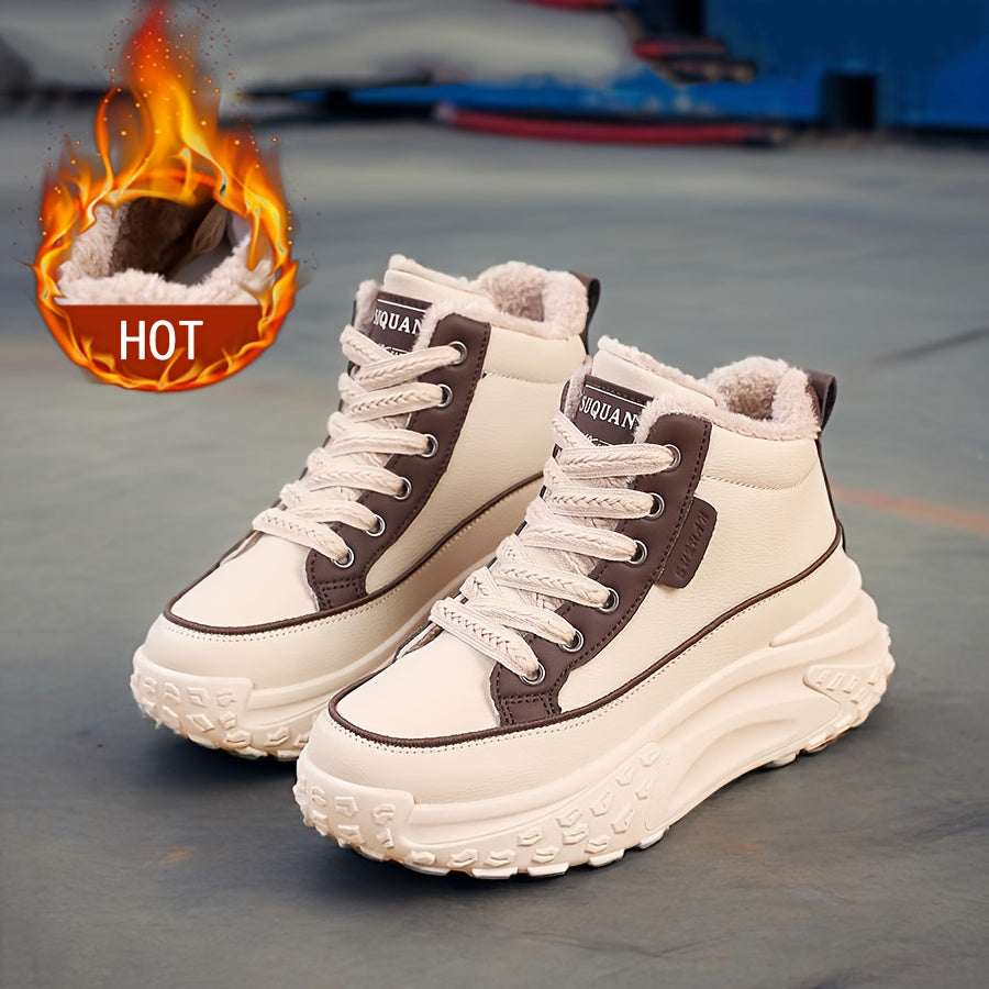 Women's Winter Insulated High-Top Military Boots with Slip-Resistant Sole