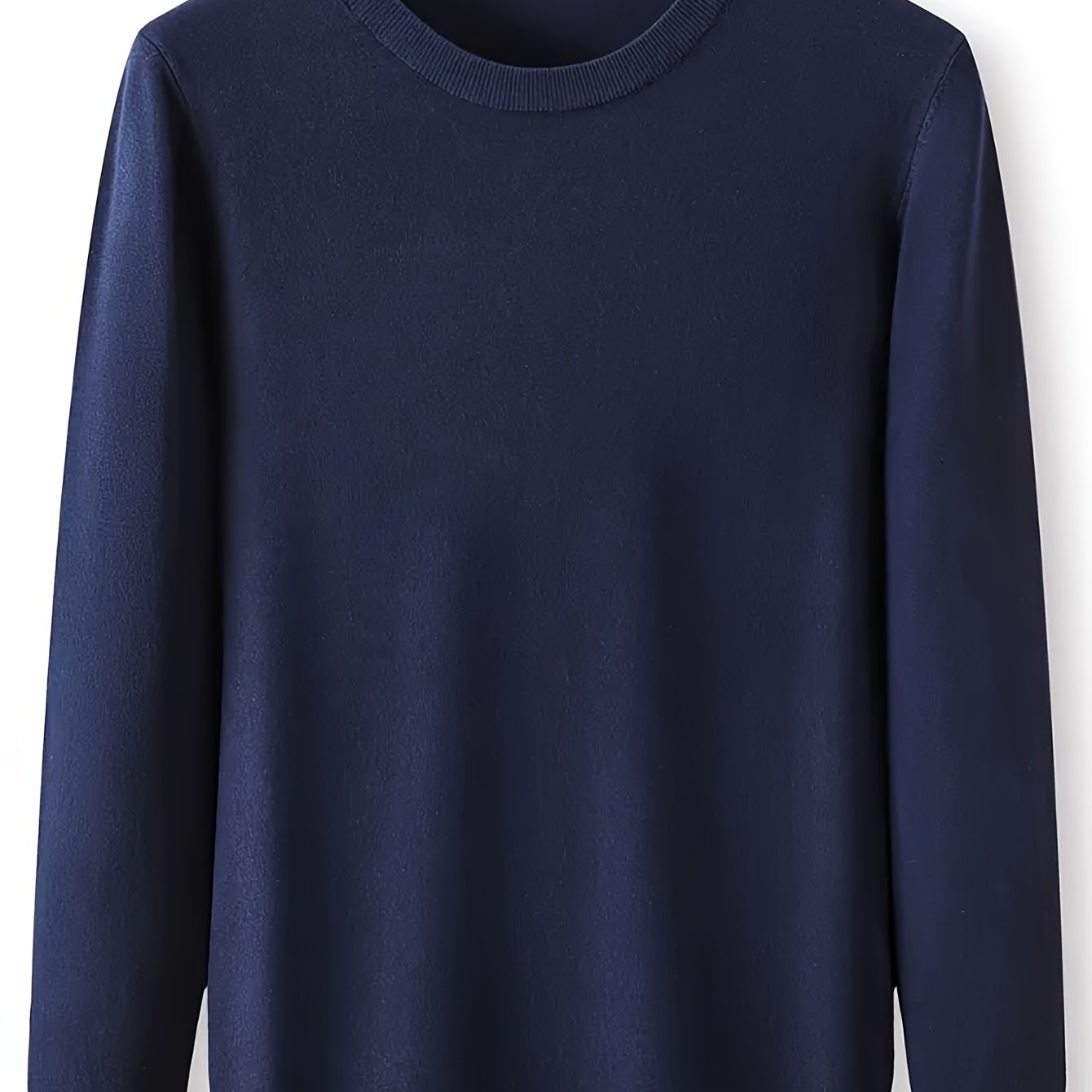 Men's Solid Color Knit Sweater Long Sleeve Crew Neck Fall Winter Casual