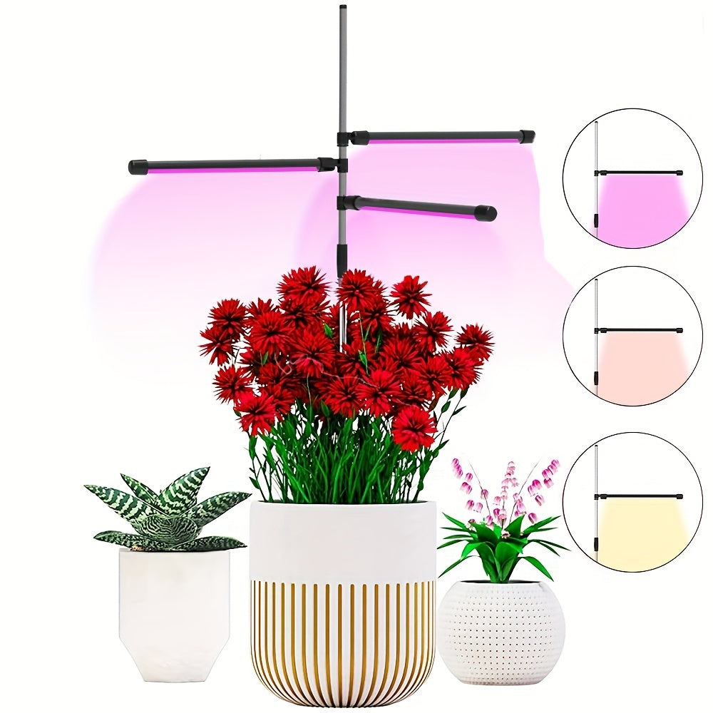 Luz de crecimiento LED para plantas de interior Espectro completo Rojo Azul Regulable USB Temporizador