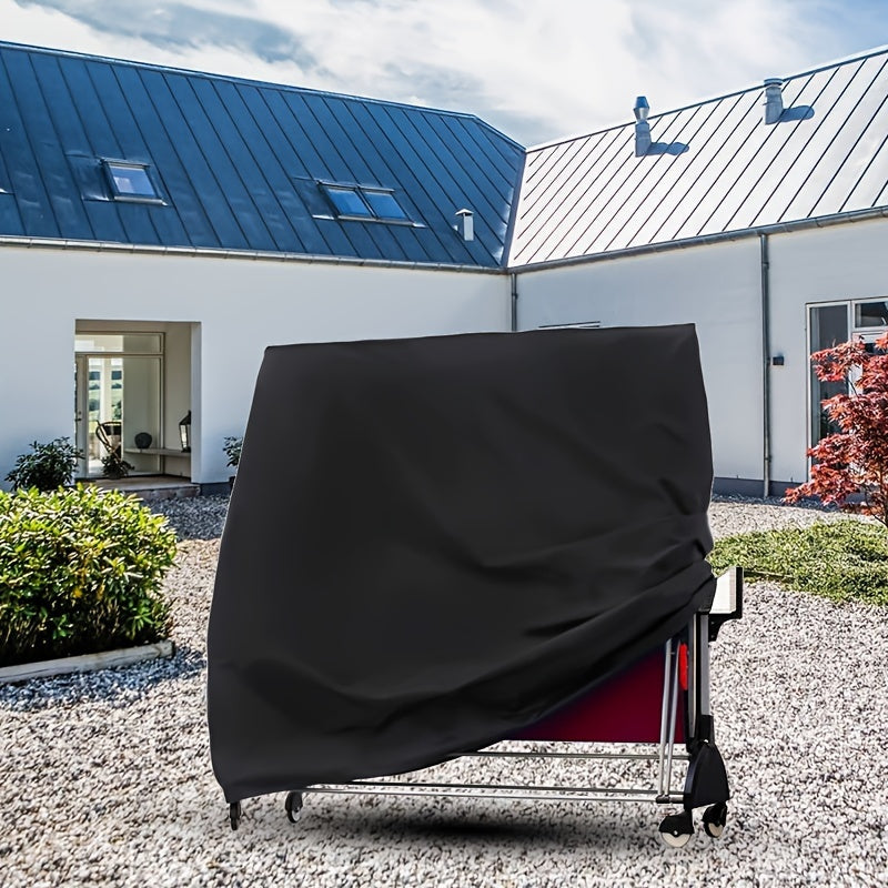 Black Polyester Patio Furniture Cover 165x71x185 cm All-Season Non-Waterproof