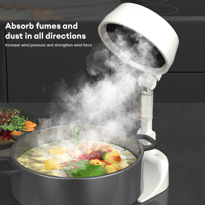 USB Plug Mini Desktop Range Hood bilan 3 tezlikli chiqarish ventilyatori va olib tashlanadigan filtr elementi, katta tutish quvvatiga ega portativ chiqaruvchi qopqoq, ichki BBQ, Hot Pot, RV, tashqi lager uchun, oq/rangli.