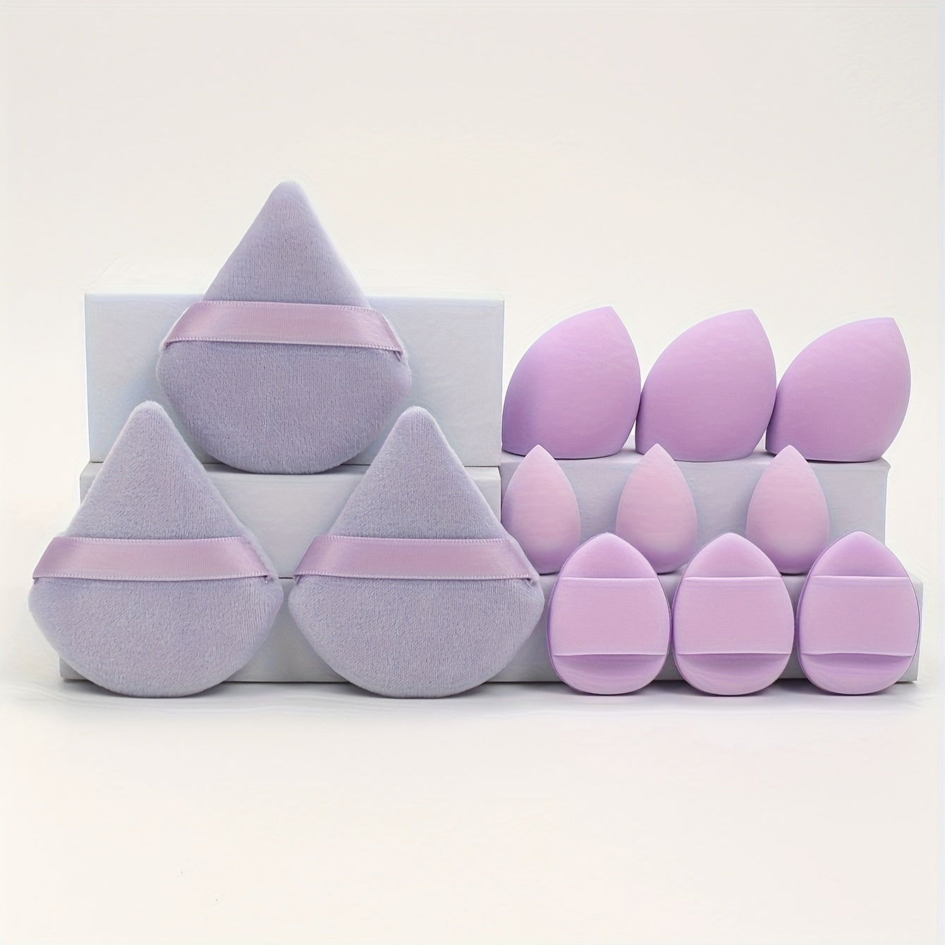 12-Piece Makeup Sponge Set Latex-Free for Foundation Contouring Highlighting Blending