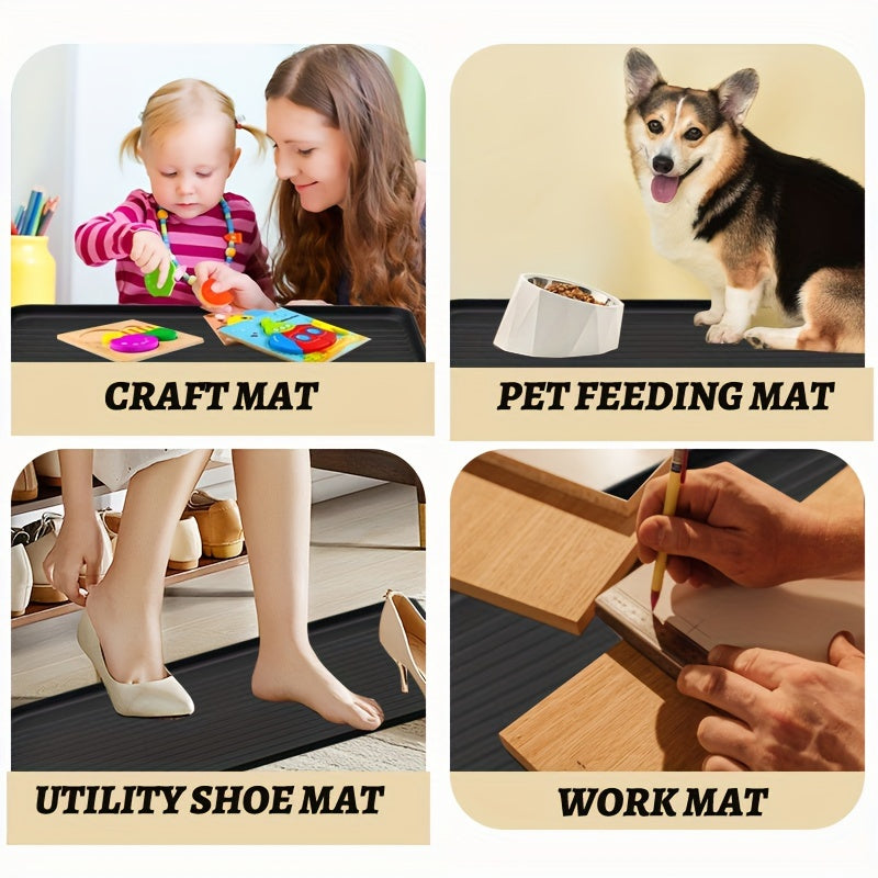 Multi-Functional Sink Mat Water-Resistant Kitchen and Bathroom Surface Protector