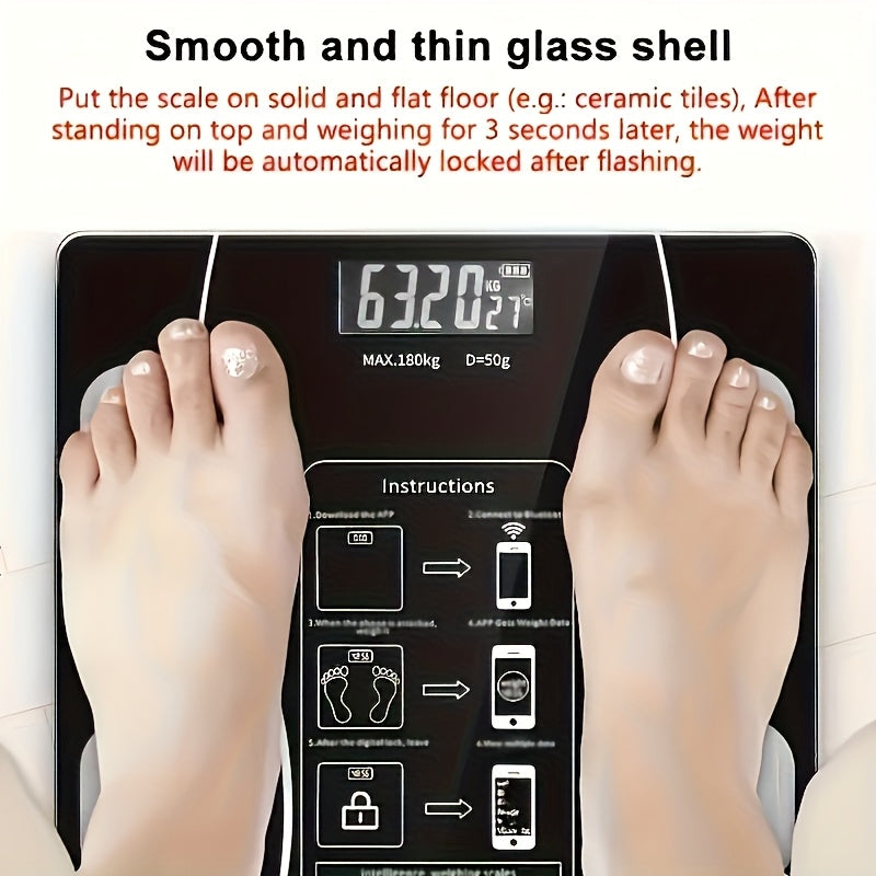 Wireless smart scale with battery-powered design for home and office use