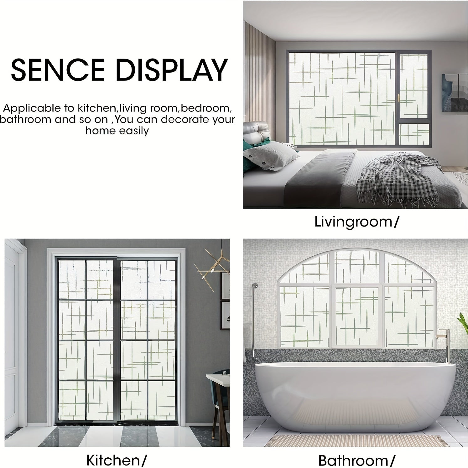 Yulduz naqshli maxfiylik oynasi filmi - UV himoyasi, o'z-o'zidan yopishqoq, uy va ofis bezatish uchun mustahkam PVC material, 1 mil qalinlik