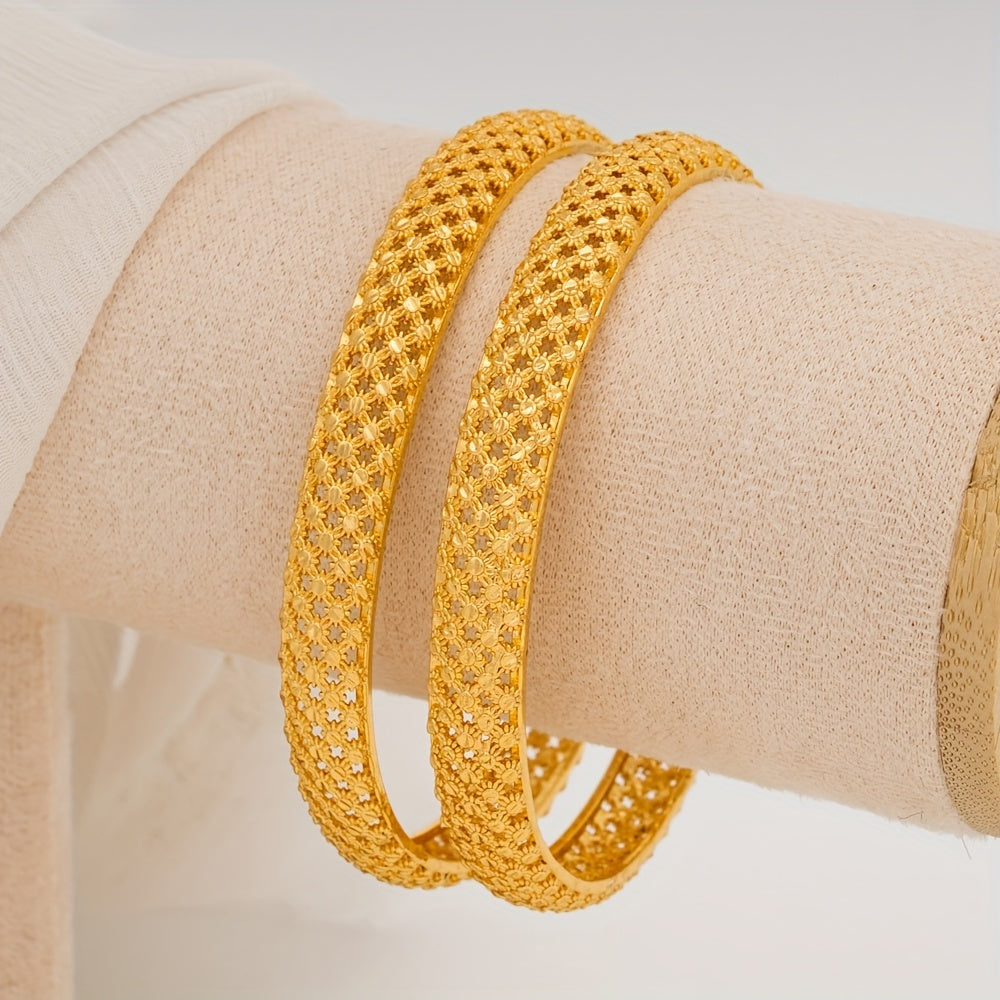 Women’s 2-Piece Bangle Set Non-Plated Alloy Jewelry for Daily Wear and Gifting