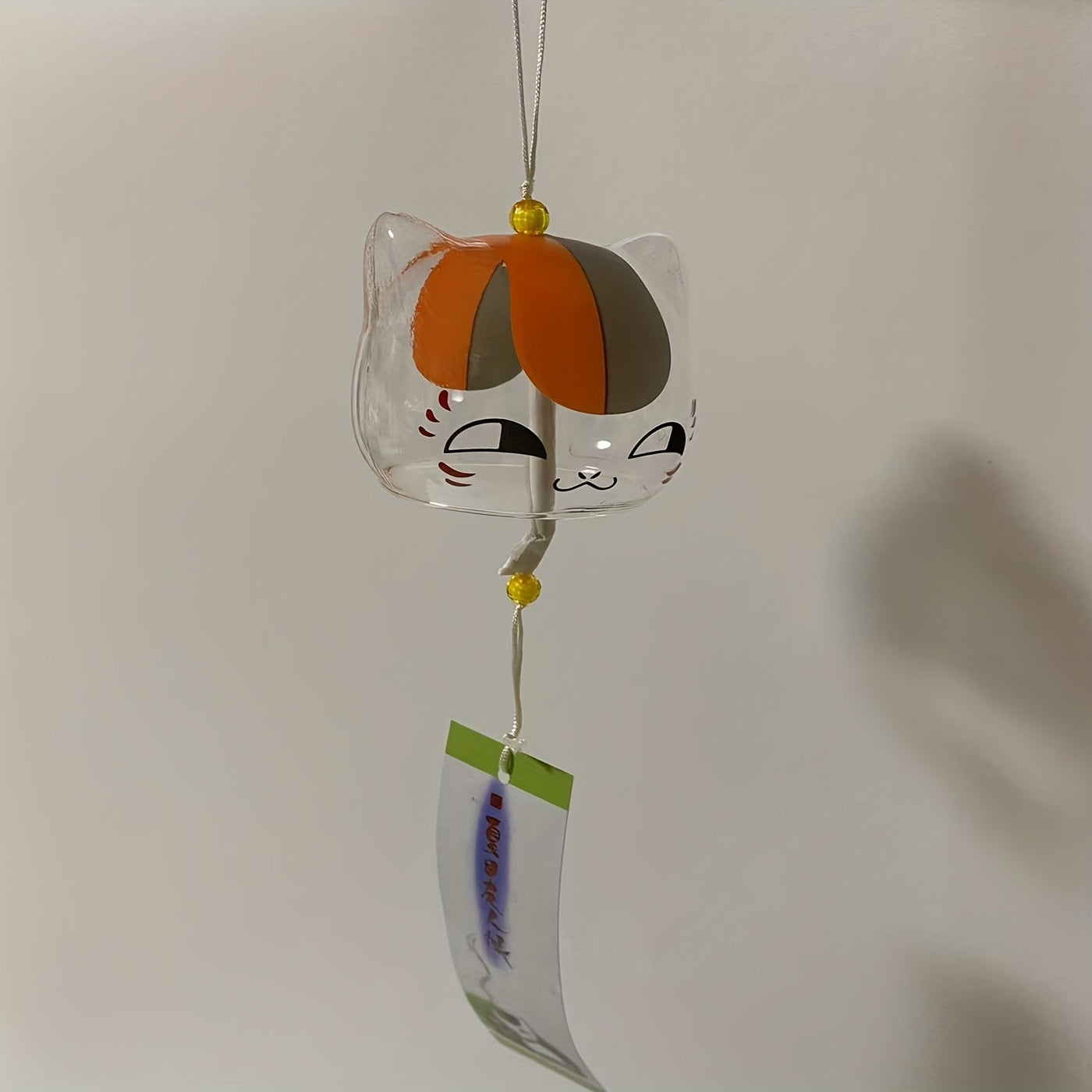 Glass Wind Chime with Animal Print and Cherry Blossom Design for Home Decor