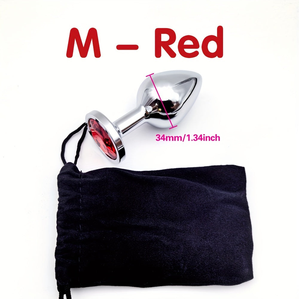 Adult Metal Anal Plug With Jewelry Base Multiple Sizes Butt G-Spot Massage